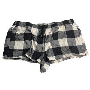 Old Navy Womens Plus Size 3X Cotton Pajama Sleep Lounge Shorts Black Buffalo